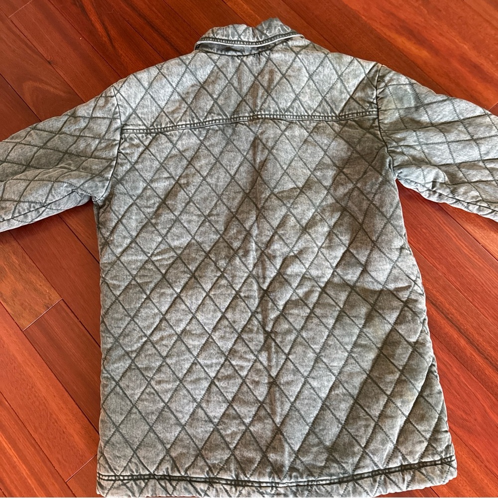 Anthropologie Young Fabulous & Broke Walker Quilted Jacket Barn Coat SZ M Teal - Picture 6 of 6